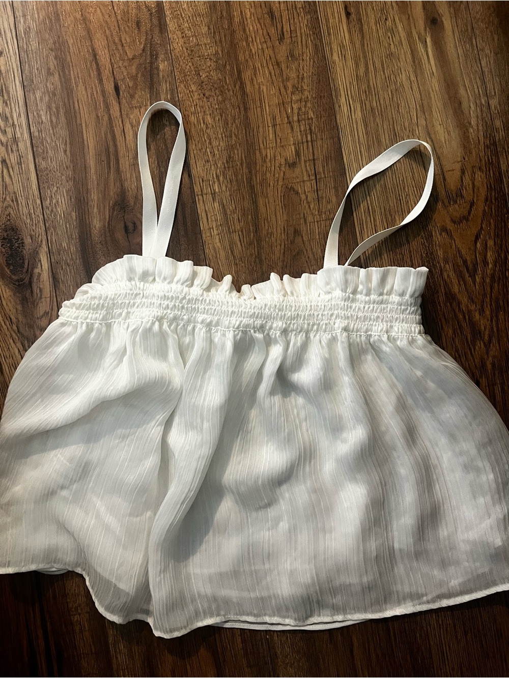 Mango White Smocked Ruffle Tank - Picture 4 of 4